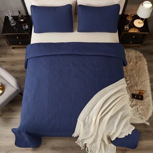 Nouvelle arrivée ultrasons reine couvre-lit couvre-lit blanc imprimé couverture ensemble couvre-lit pinsonic couette ensemble pour la maison - Product Image 4