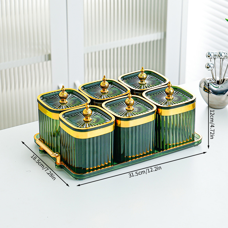 Fruit vert tour perle coin pot 6 grille plateau 1 set