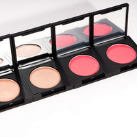 Palette de poudre compacte illuminatrice végane rouge pour les joues, marque privée, sculptant, bronzant, maquillage éclatant