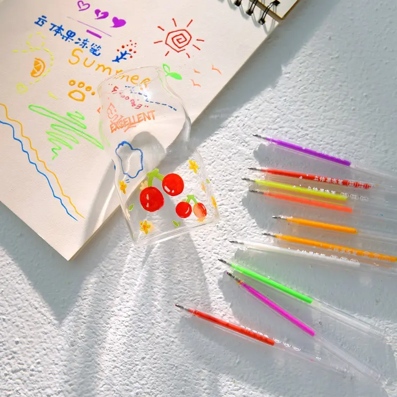 Graffiti 3D parlak jöle rulo kalemler Set için Sparkled DIY floresan boyama Glitter jel kalemler yetişkin çocuklar boyama çizim