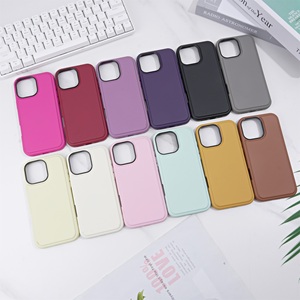 Prix d'usine, étui <span class=keywords><strong>de</strong></span> téléphone en cuir TPU coloré 2 en 1 avec pastille PC en flanelle Gamuza pour iPhone Samsung Huawei Redmi - Product Image 1