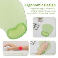Tapis de souris transparent avec repose-poignet en cristal, jouet vert, petit tapis de clavier, support, forme transparente et mignonne, tapis de souris pour le bureau