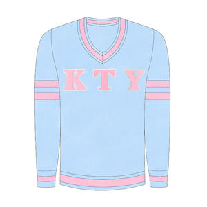 Vente en gros d'images personnalisées élégantes collégiales doux à manches longues en tricot torsadé confortable <span class=keywords><strong>pull</strong></span> à col en V haut Costume de soeurs - Product Image 1