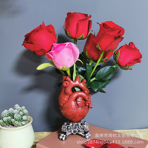 Heart <b>Vase</b> Resin Craft Flower <b>Vase</b> Ornament Valentine'S Day Gift Decorative Home Decoration - Product Image 3