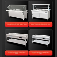 Station de chauffe-buffet électrique personnalisée avec couvercle en verre, multi-compartiments, chauffe-plats isolé, fabrication chinoise, 220V, service rapide de la restauration