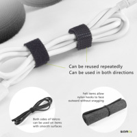 SAMDI Organisateur de câbles en nylon double face Dos à Dos Velcro Crochet et Boucle Attaches pour l'électronique