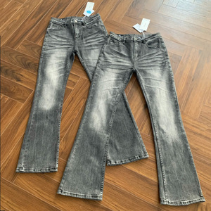 Jeans Boyfriend Ajustados de Mezclilla Elástica con Lavado Vintage Y2K, Adornados con Pedrería, Transpirables, para las Cuatro Estaciones, 100% Algodón - Product Image 1