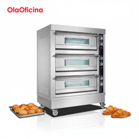 Horno Eléctrico Comercial de 3 Niveles, 6/9 Bandejas, Acero Inoxidable, para Hornear Pan y Pasteles, Modelo YXD-6 YXD-9, para Panadería
