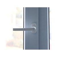 Puerta/Ventana Corredera Horizontal de PVC Plástico Gris Moderno, Diseño Delgado Antirrobo para Exteriores de Viviendas y Apartamentos