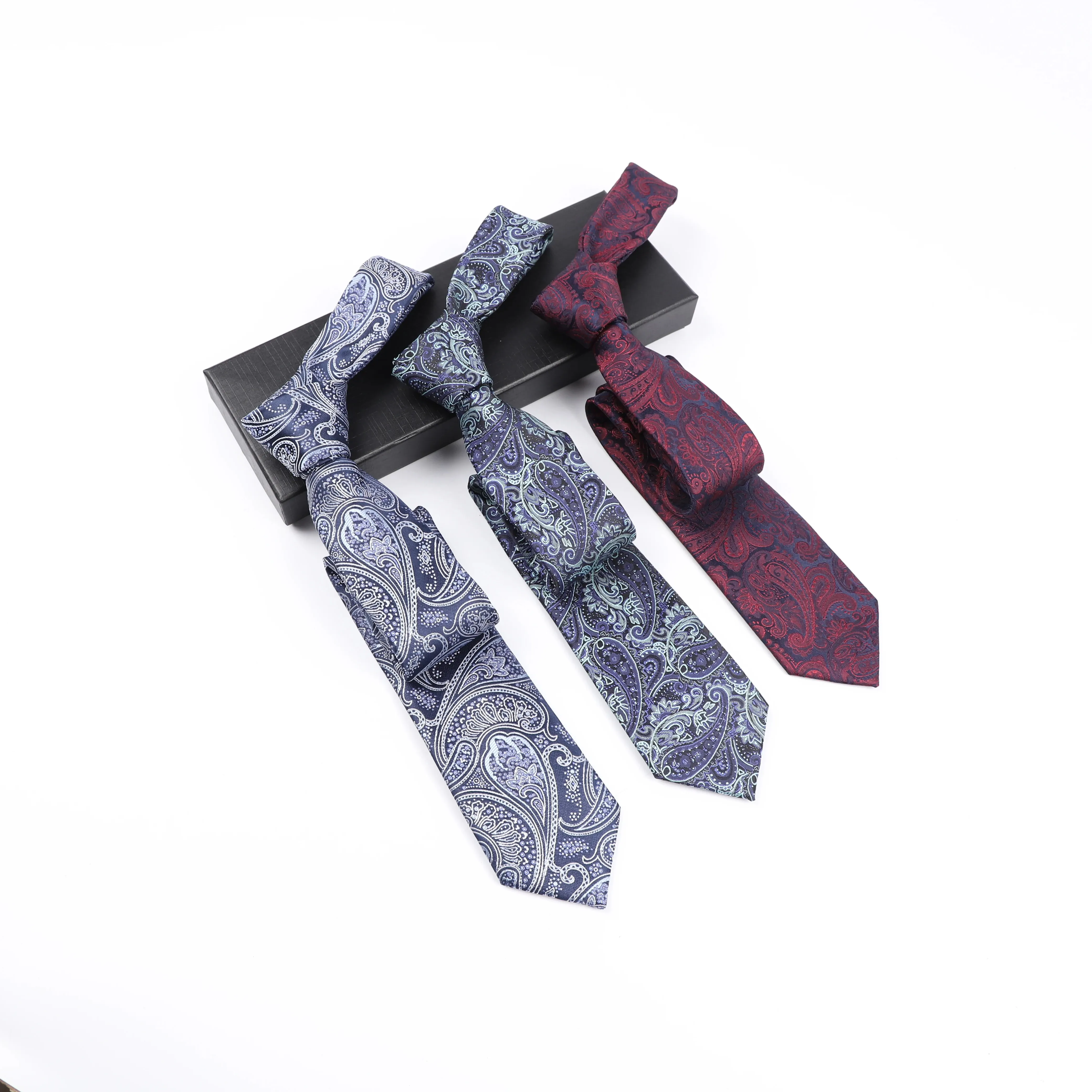 Novo requintado padrão floral Jacquard gravatas estilo Vintage microfibra poliéster gravatas para homens