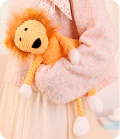 Animaux en peluche super doux, bébé éléphant, lion, renard, lapin, ours, panda, canard, singe, jouet cube rayé pour enfants