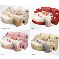 KEHUI Modernes Kingsize-Bett mit Holzrahmen, PU-Leder-Polsterung, Smart-Bed-Funktion, Lautsprecher, Stauraum, Schwarz, Luxuriöses Küstendesign, Schlafzimmermöbel