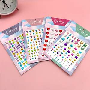 Adesivo con gemma per bambini Cross-border di cristallo con diamante ricompensa giocattoli decorativi colore amore ovale fiore prugna - Product Image 2