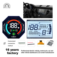Layar LCD Sepeda Motor Latar Belakang Ultra Hitam, Tampilan Warna Segmen VA, Ikon Tajam untuk Dasbor Industri, Kustom Pabrik