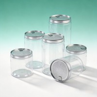 Bocaux cylindriques en PET transparent de qualité alimentaire avec couvercle cristallin, faciles à ouvrir et à déchirer, vente en gros pour sauce chili et noix aromatisées