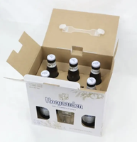 Kunden spezifische gestanzte Wellpappe-Pappkartons für Alkohol Wein Bier griff für bequemes Geschenk tragen für Getränke verpackungen