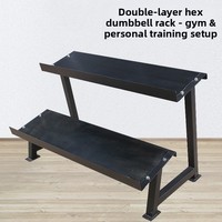Support pliable double couche durable pour haltères et kettlebells avec structure en acier pour rangement de matériel de fitness à domicile