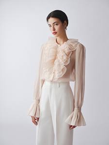 เสื้อเบลาส์อแมนด้าสไตล์หรูหราสำหรับผู้หญิงเทรนด์ใหม่เสื้อเชิ้ตสตรีเสื้อแฟชั่นชั้นสูงบริการดี - Product Image 2