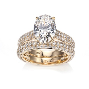 Anillo Apilable MSR-1584 de Oro de 18K con Diamante de Laboratorio de 3.1ct, Forma Ovalada Personalizada, Color F, Claridad VS1 - Product Image 1