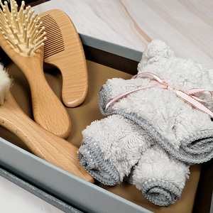 Eco Friendly Hot Sales Customize LOGO <strong>Baby's</strong> <strong>Brush</strong> and Comb Soft Wool Bristles <strong>Hair</strong> Care Set for <strong>Baby</strong> - Product Image 4