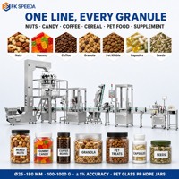 Machine de remplissage de pots, de pesage à 10 têtes, de capsulage et d'étiquetage, avec système de scellage hermétique en feuille pour grains de café de précision, maintien de l'arôme, 60Bpm, SUS304, CE