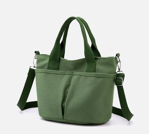 Sac fourre-tout en toile unisexe grande capacité imperméable avec fermeture éclair, sac à bandoulière polyvalent en toile pour hommes et femmes - Product Image 1
