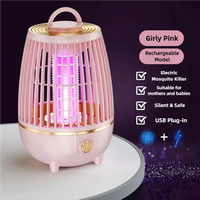 Lampe Bug Zapper Haute Tension Rechargeable par USB 2700V Nouvelle Conception avec Brosse de Nettoyage Anti-Moustiques Efficace et Batterie Li
