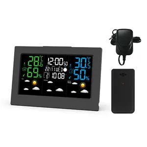 Home Decoration Items Of Smart Forecast Weather Station With 3 Wireless Sensors Large LCD Display Thermometer