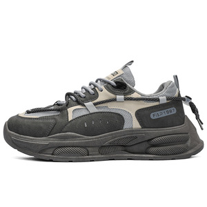 Nouvelles <span class=keywords><strong>Chaussures</strong></span> de Sport Décontractées Respirantes pour Hommes en Cuir Synthétique à Lacets et Maille, Tendance et Polyvalentes, Rehaussantes - Product Image 5