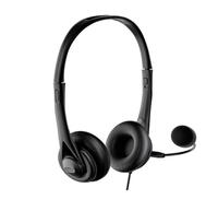 Casque USB filaire double écouteur pour ordinateur, haut-parleur 32 mm, son surround 3D, super basses, léger, coussinets confortables pour PC et enseignement