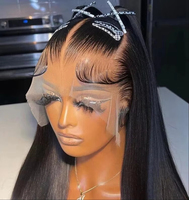 Perruques brésiliennes en cheveux humains avec dentelle frontale HD, longues perruques lisses en cheveux humains avec dentelle frontale, perruques en cheveux humains avec dentelle frontale