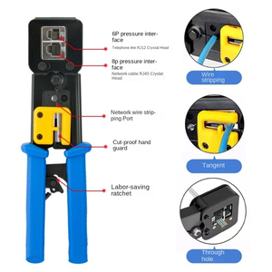 <span class=keywords><strong>Kit</strong></span> de herramientas de mantenimiento de red doméstica RJ45 que incluye cortador de cables, probador, Conector de cristal, crimpadora, herramienta de amarre de combinación de Telecomunicaciones - Product Image 6