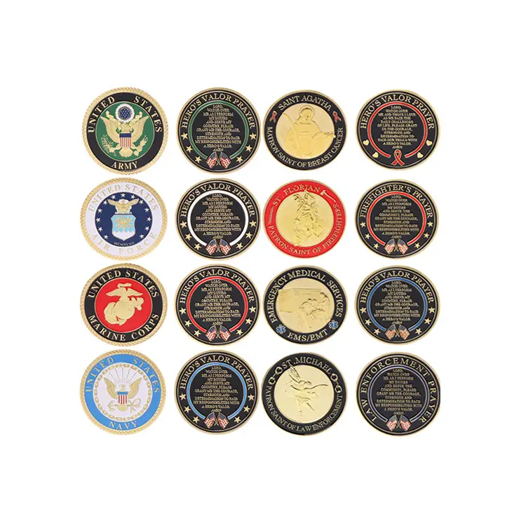Moeda comemorativa banhada a ouro força aérea dos estados unidos/exército/navy moeda