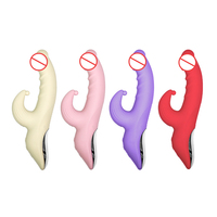 Vibrador de Silicona con Diseño de Pene, Multifrecuencia, Estimulador de Punto G y Punto C, Juguete Sexual de Inserción para Mujeres, Recargable por USB