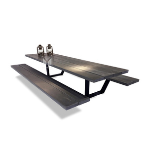 Mesa y Sillas de Picnic de Diseño Nuevo <span class=keywords><strong>2022</strong></span>, Mesa y Sillas de Picnic de Metal y Madera para Exteriores - Product Image 6