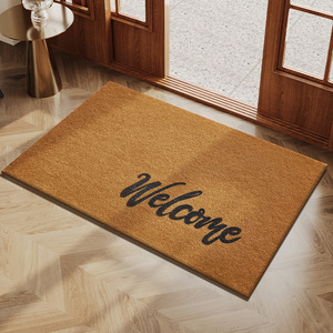 Cangming Imitation Coconut Fiber Door Mat Welcome Palm <b>Tree</b> Pattern Water Wash Front Door Entryway Mat - Product Image 3