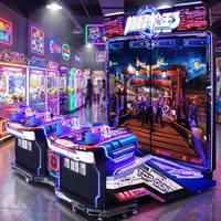 Machine de jeu d'arcade de tir à monnayeur pour 4 joueurs, simulateur de tir interactif avec pistolet à vibration pour salle de jeux commerciale
