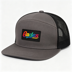 Custom Logo 6-Panel Baseball Cap Fashion Trucker Hat with 3D Embroidery Durable Fabric Sport Fitted Hat with Pattern Hat - Product Image 1