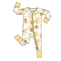 Combinaison bébé en bambou à imprimé animal personnalisé, fermeture éclair, unisexe, pyjama d'été pour nourrissons et tout-petits, style Europe Amérique