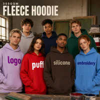 Sweat à capuche unisexe décontracté en polaire épaisse et chaude pour l'hiver, avec logo personnalisé en silicone en relief et broderie