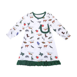 Robe <span class=keywords><strong>de</strong></span> <span class=keywords><strong>nuit</strong></span> Offres Spéciales pour bébé fille <span class=keywords><strong>chemise</strong></span> <span class=keywords><strong>de</strong></span> <span class=keywords><strong>nuit</strong></span> en coton imprimé à volants pour petites filles - Product Image 1