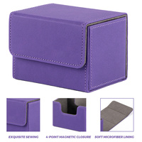 Boîte de rangement pour cartes TCG, boîte de deck Commander en cuir PU pour cartes à collectionner, capacité de plus de 100 cartes TCG YUGION avec protège-cartes.