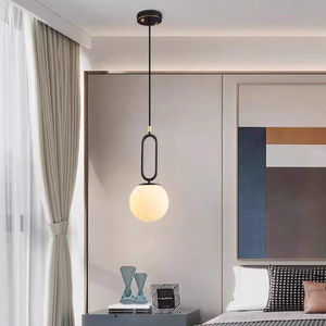 Minimalist Pendant <b>Light</b> Gold Round E27 LED Single Head For Bedroom Dining Room - Product Image 2