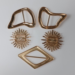 Boucles et boutons de luxe en gros, irréguliers et froissés, en alliage de zinc écologique plaqué, pour écharpes, vêtements, maillots de bain et ceintures - Product Image 5