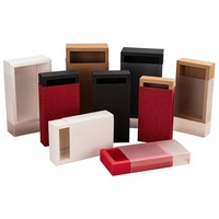 Boîte d'emballage en papier kraft en stock avec logo personnalisé, boîte cadeau pour thé et fleurs, design pliable à tiroir, impression offset, boîte à chaussettes