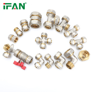 IFAN Fournisseur direct d'usine Raccords PEX Raccords à compression en laiton Tous types Raccord à compression pour tuyau PEX bicolore en laiton - Product Image 4