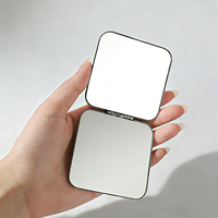 Mini miroir de maquillage pliable à double face avec grossissement, miroir compact en métal pour les voyages et l'usage quotidien