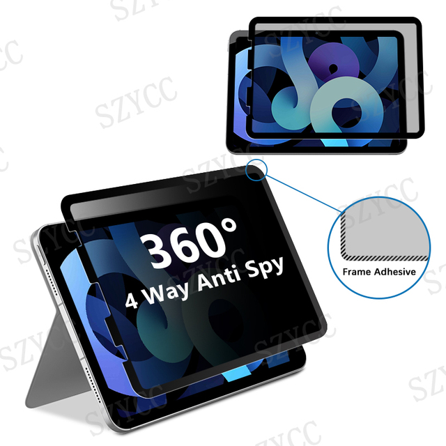 Anti-Peeping Blue Light Cut Reusable Filter 360 Degree Privacy Screen Protector for iPad Pro 10.9 Inch