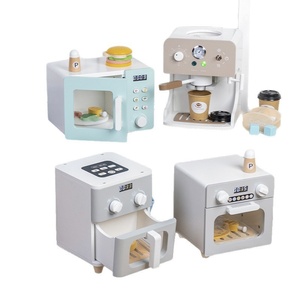 Machine à café électronique <span class=keywords><strong>en</strong></span> <span class=keywords><strong>bois</strong></span> pour enfants, four à air chaud, <span class=keywords><strong>jouet</strong></span> de <span class=keywords><strong>cuisine</strong></span> simulé, jeu d'imitation, <span class=keywords><strong>jouet</strong></span> éducatif pour les enfants de 4 à 6 ans - Product Image 5
