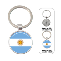 Porte-clés en alliage de zinc avec drapeau national, en gros, en résine époxy, ronds, vierges, personnalisables avec logo, étanches, pendentifs drapeau